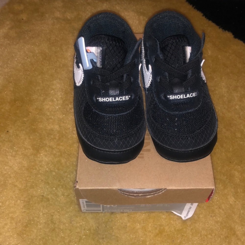 Off white Nike force crib 1 black and white